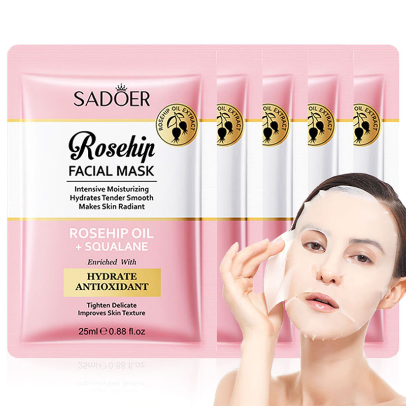 Face Oil Rosehip - 5/10 adet SADOER Kuşburnu Yüz Maskesi